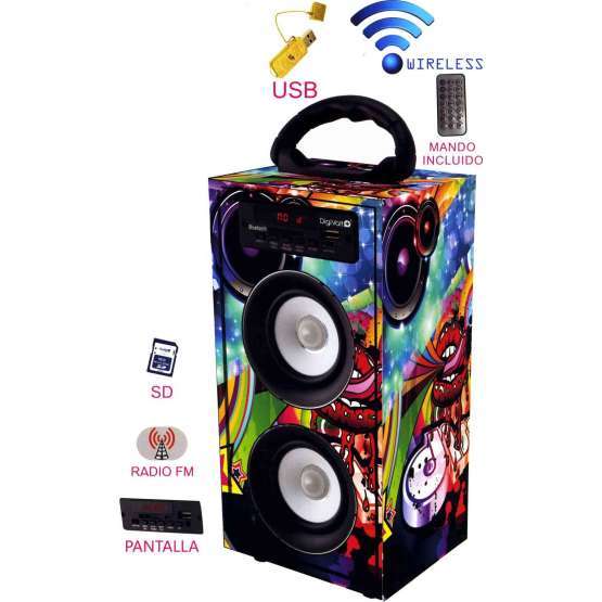 Altavoz Bluetooth Madera Graffitis
