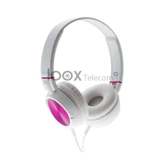 Auricular diadema Avenzo AV607 blanco y rosa