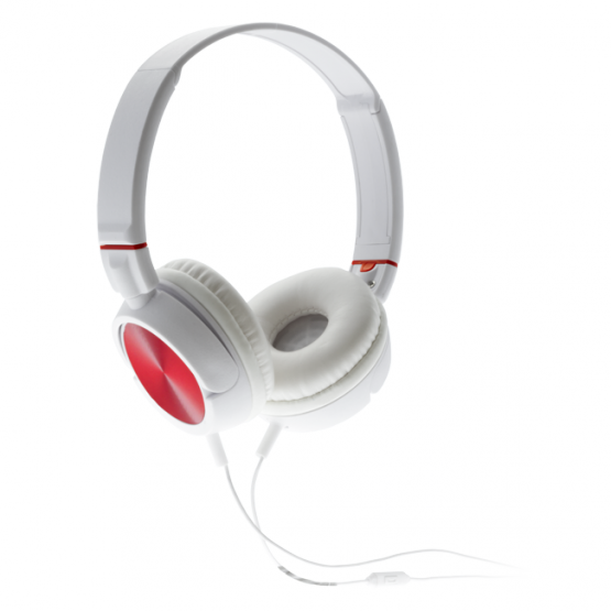 Auricular diadema Avenzo AV607 blanco y rojo