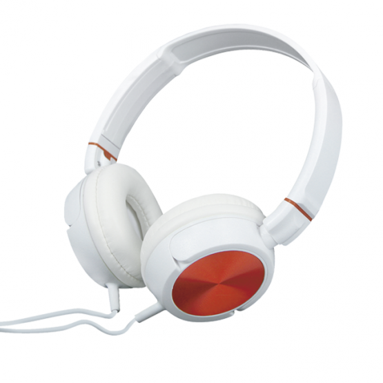 Auricular diadema Avenzo AV607 blanco y rojo