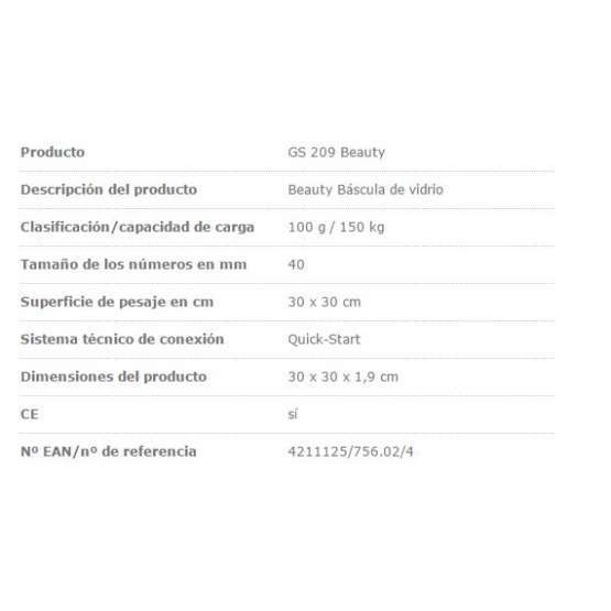 Báscula de baño Beurer GS 209 Beauty