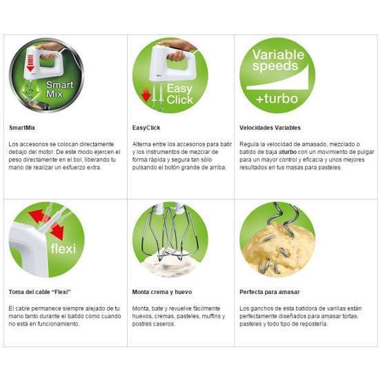 Batidora de varilla Braun MultiMix 3 HM 3100 WH