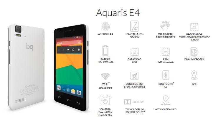 BQ Aquaris E4 Blanco