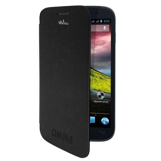 FUNDA CON TAPA WIKO CINK FIVE NEGRO
