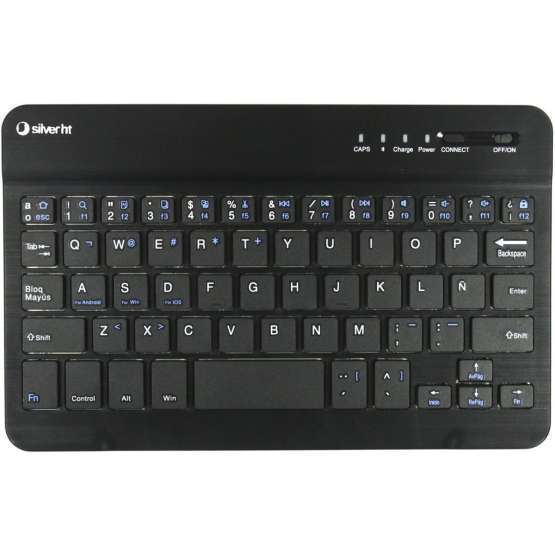 Funda Universal Gripcase + Teclado Silver 7'' negra