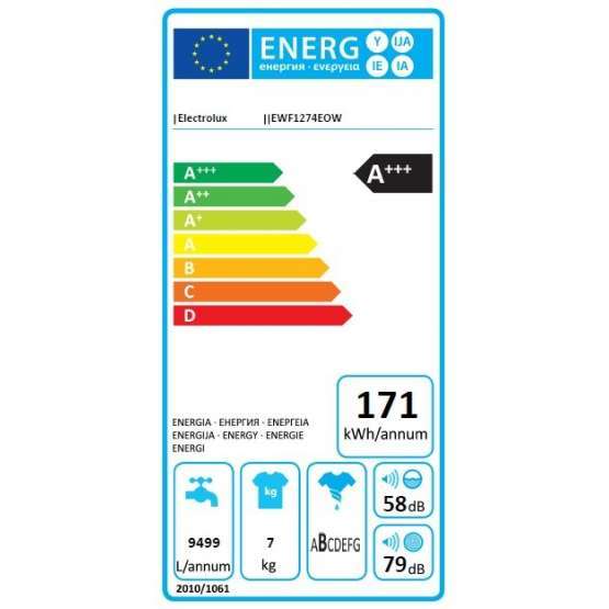 Lavadora carga frontal Electrolux EWF1274EOW