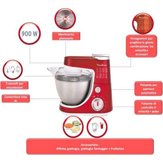 Robot de cocina Moulinex Masterchef Gourmet Rubí