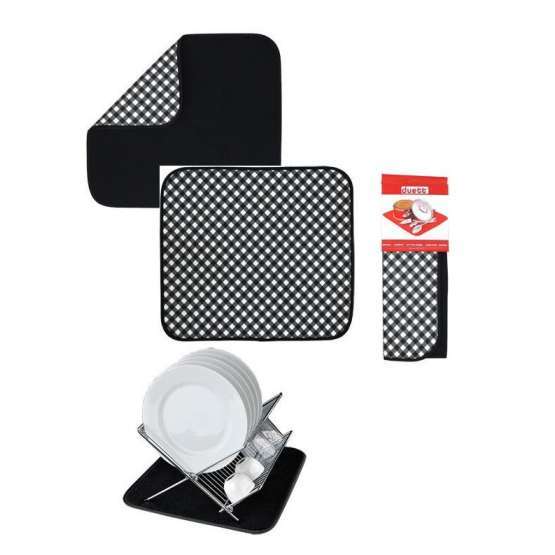 Tapete Escurridor DUETT Cuadros negro