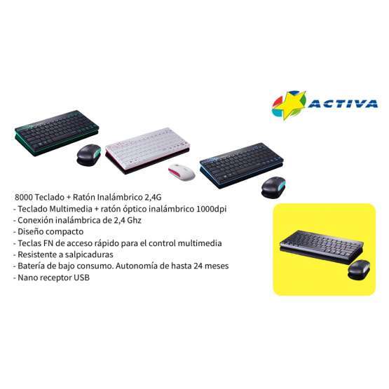 Teclado y ratón inalámbrico Rapoo Blanco-Rosa