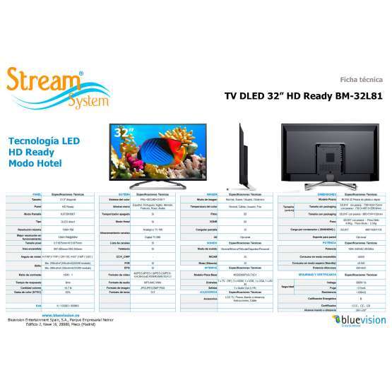 Televisor HD Stream System BM32L81 | Electrodomesta