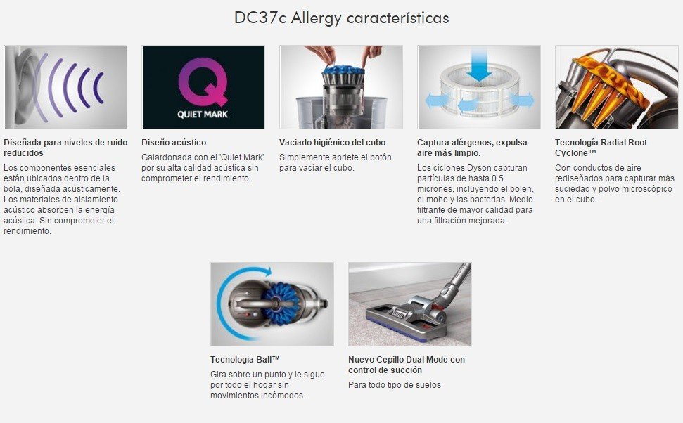 Dyson DC37c Allergy | aspirador dyson sin bolsa DC37c Allergy |  Electrodomesta