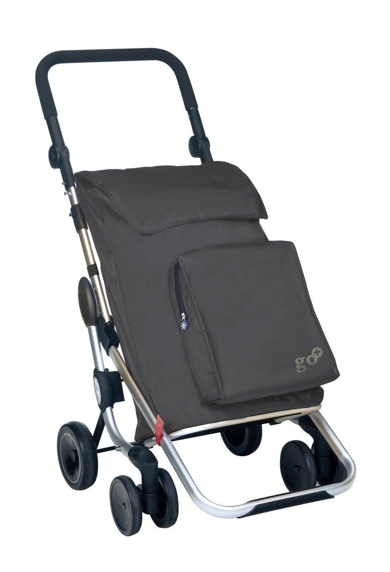 GO+PLUS Carro De La Compra Burdeos Plegable Con Bolsa Térmica (50L) | Ruedas 360° Y Manillar Ajustable Para Mercado